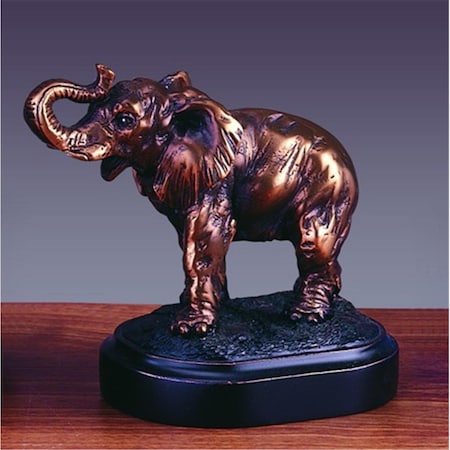 Dwellingdesigns F Elephant Bronze Plated Resin Sculpture - 4.5 x 2.5 x 4 in. DW3072064